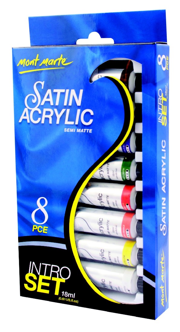 M.M. SATIN ACRYLIC INTRO SET 8PCES