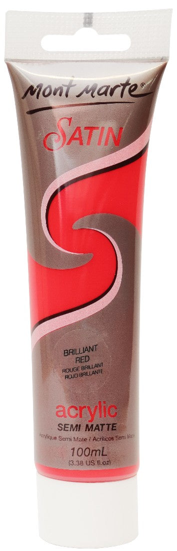 M.M. SATIN ACRYLIC 100ML - BRILLIANT RED