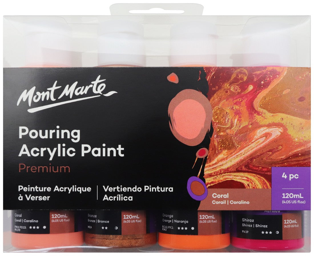 M.M. POURING ACRYLIC 120ML 4P CORAL