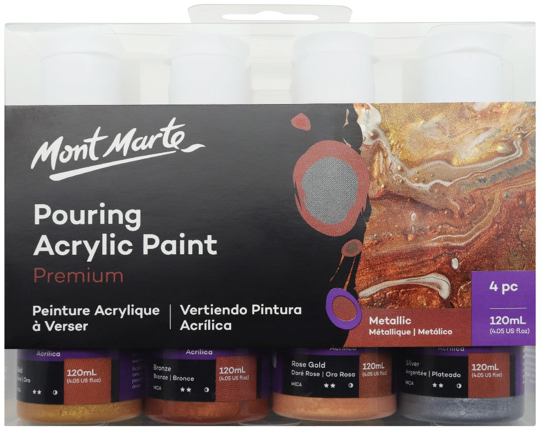 M.M. POURING ACRYLIC 4P METALLIC 120ML