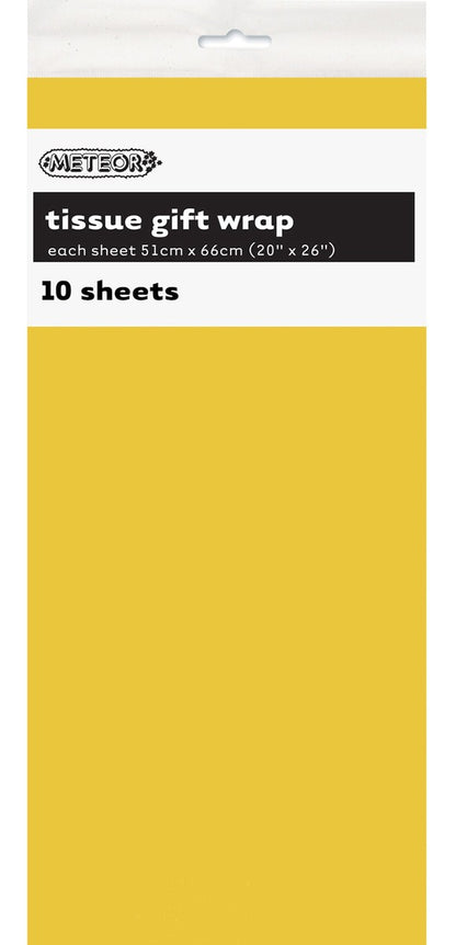 TISSUE PAPER 51x66CM 10PK - SUNFLOWER YELLOW 