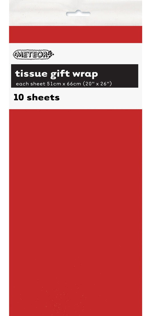 TISSUE PAPER 51x66CM 10PK - RUBY RED 