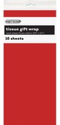 TISSUE PAPER 51x66CM 10PK - RUBY RED