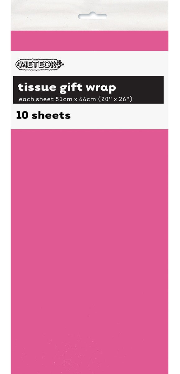 TISSUE PAPER 51x66CM 10PK - HOT PINK 