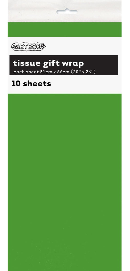 TISSUE PAPER 51x66CM 10PK - LIME GREEN 