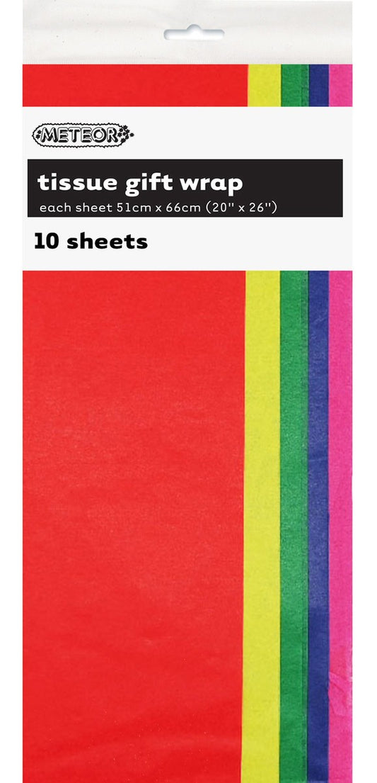 TISSUE PAPER 51x66CM 10PK - ASSORTED 