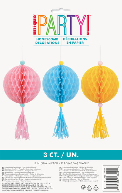 Honeycomb Decor Kit 3pce Pastel