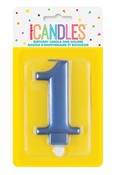 Metallic Blue B'day Candle - Number 1