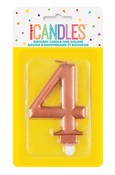 MET R/GOLD B'DAY CANDLE - NUMBER 4