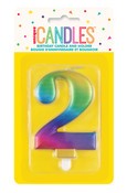 Met Rainbow B'day Candle - Number 2