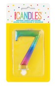 Met Rainbow B'day Candle - Number 7