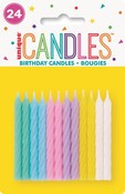 24 Spiral Candles Assorted