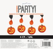 HANGING DECORATIONS 4PK PUMPKIN GLOW