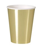 PAPER CUPS 355ML 8PK GOLD FOIL