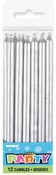 Candles 12pk Tall Silver