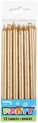 Candles 12pk Tall Gold