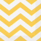 BEVERAGE NAPKINS 16PK CHEVRON SUNFLOWER YELLOW