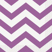 BEVERAGE NAPKINS 16PK CHEVRON PRETTY PURPLE