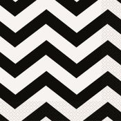 BEVERAGE NAPKINS 16PK CHEVRON MIDNIGHT BLACK