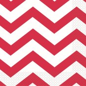 Beverage Napkins 16pk Chevron Red