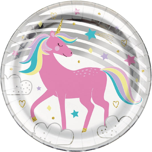 MAGICAL UNICORN 8 PACK PAPER PLATES