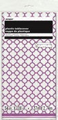 Plastic Tablecover 1.37x2.74m Quarterfoil Pretty Purple