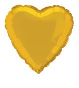 Foil Balloon 45cm Heart Metallic Gold