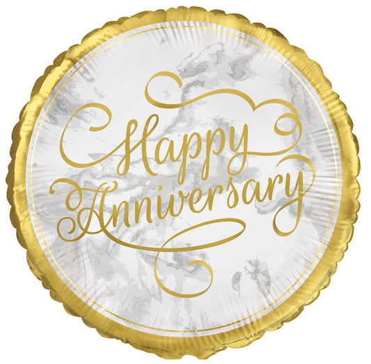 FOIL BALLOON 45cm GOLD ANNIVERSARY