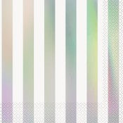 Lunch Napkins 16pk Stripes Iridescent Foil