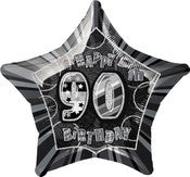 Foil Balloon 50cm Star Glitz Black 90