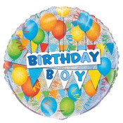 Foil Balloon 45cm Round Bday Boy