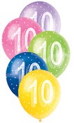 Balloons 30cm 5pk Printed Pearl Asst 10