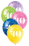 Balloons 30cm 5pk Printed Pearl Asst 40