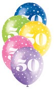 Balloons 30cm 5pk Printed Pearl Asst 50