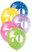 Balloons 30cm 5pk Printed Pearl Asst 70