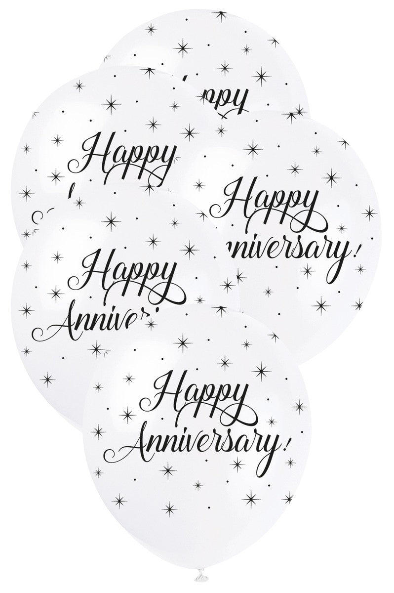 Happy Anniversary! 5 Pack 30cm Pearl White