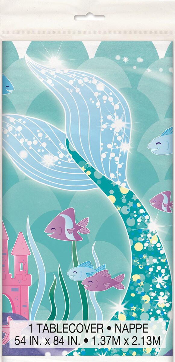 PLASTIC TABLECOVER 1.37x2.74M MERMAID