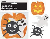 MINI GLITTER CUTOUTS 6PK HALLOWEEN