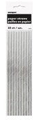 PAPER STRAWS 10PK SILVER FOIL