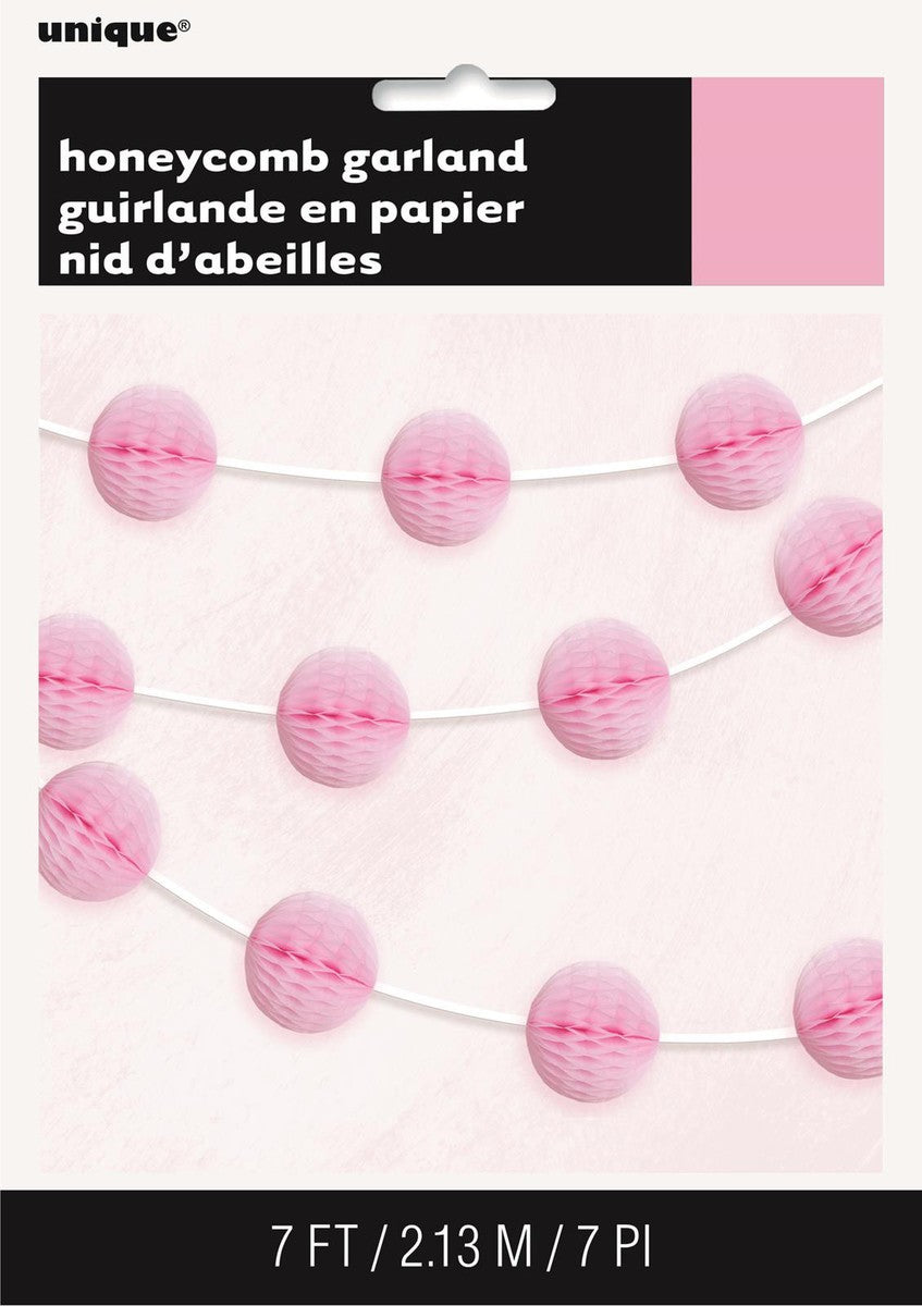 Honeycomb Ball Garland - Light Pink