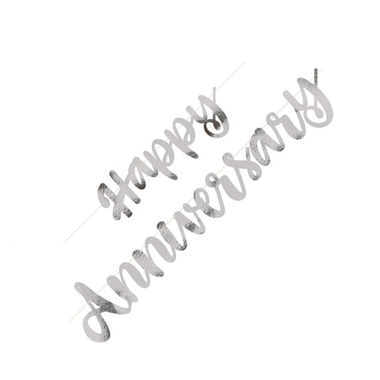 Happy Anniversary Banner - Silver Script -  1.82M