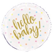 Foil Balloon 45cm Round Hello Baby