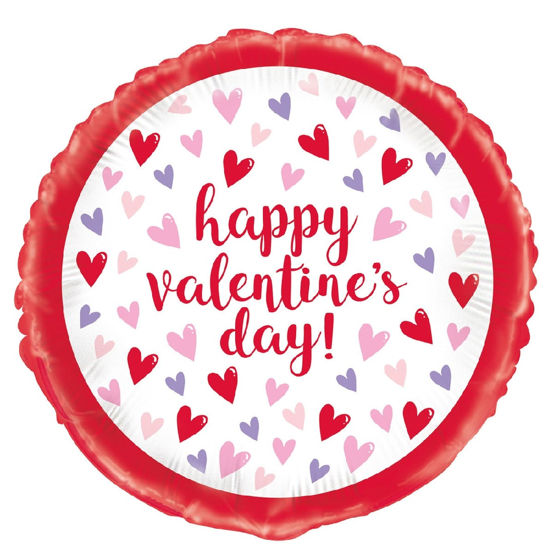 Foil Balloon 45cm Round Happy V/day Hearts