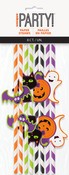 Paper Straws 8-Pack Striped Halloween Decal