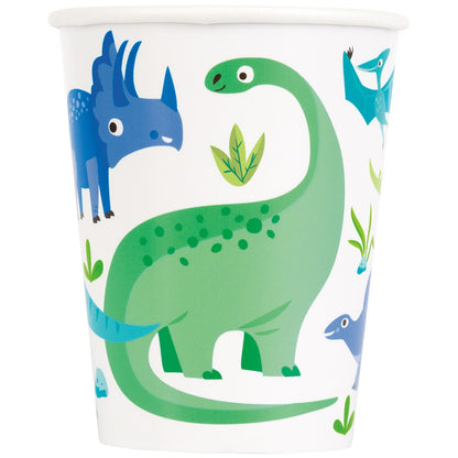 PAPER CUPS 8PK 270ml DINOSAUR