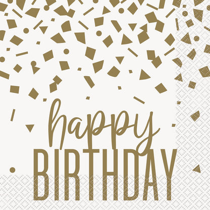 Gold B/day 16pklunch Napkins
