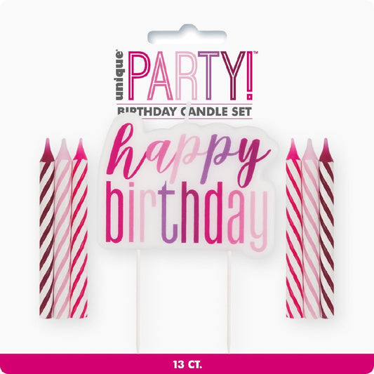 PINK 12 CANDLES & H/B'DAY PICK