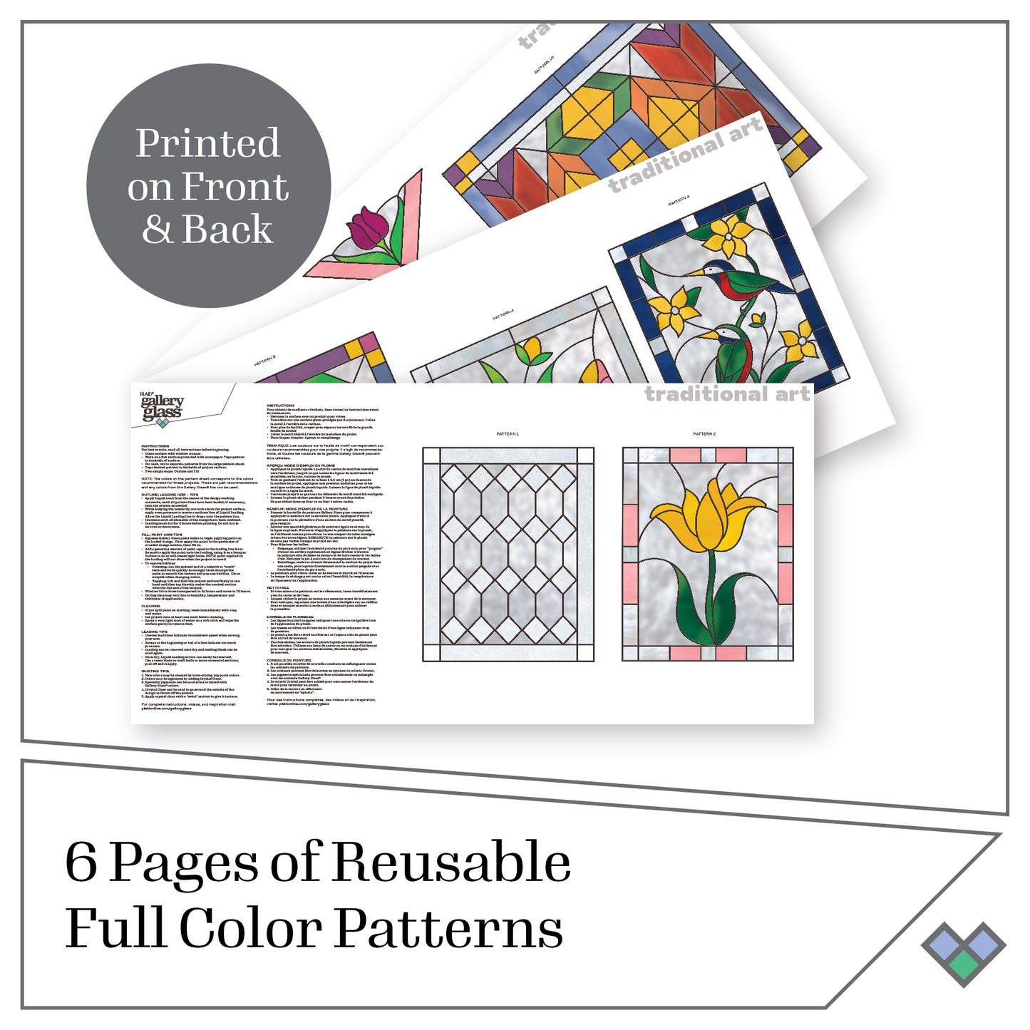 Plaid Gallery Glass Pattern Pack Traditional Pk 20 19735