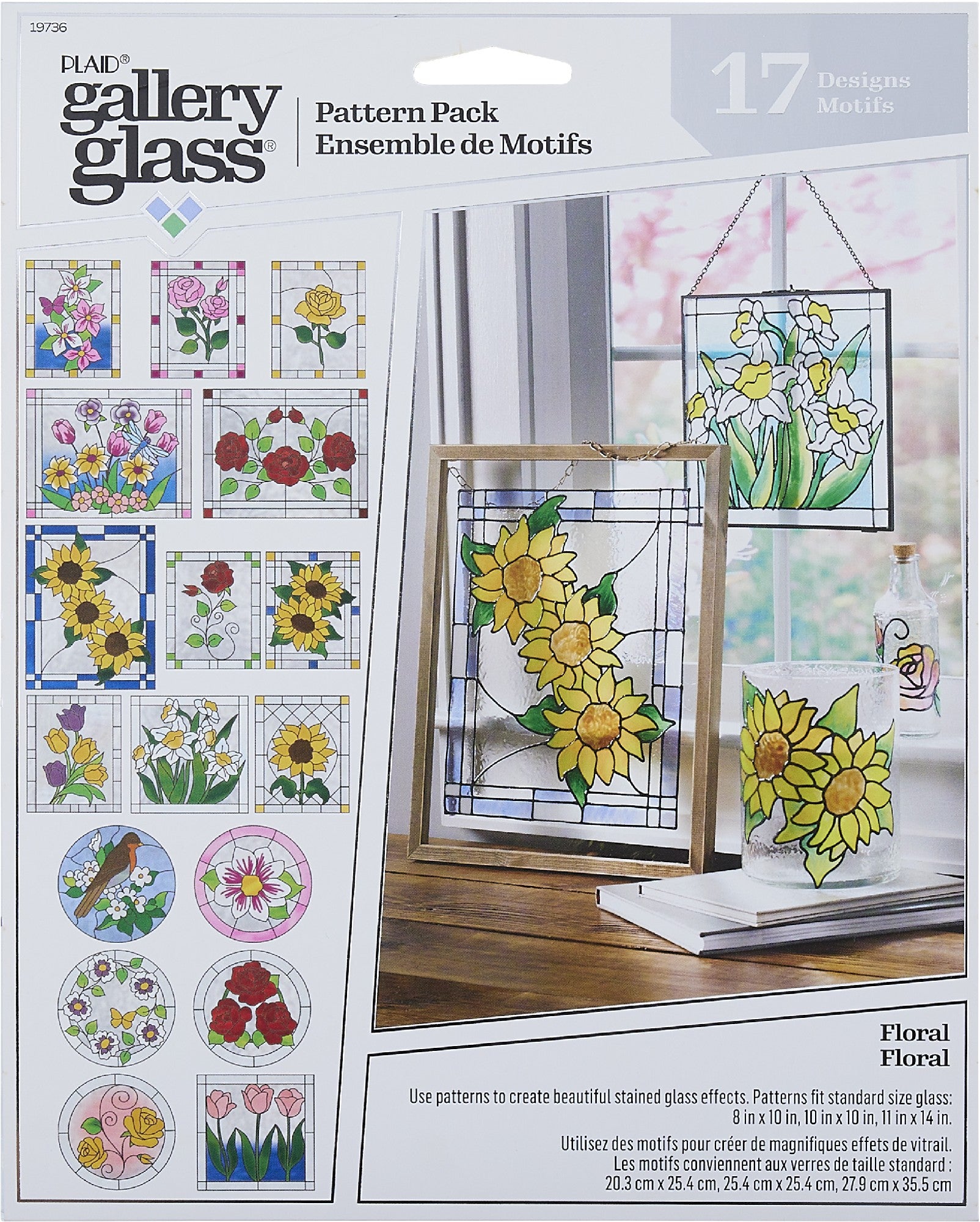 Plaid Gallery Glass Pattern Pack Floral Pk 17 19736