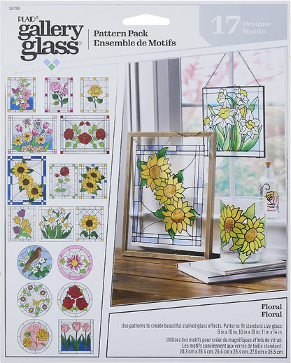 Plaid Gallery Glass Pattern Pack Floral Pk 17 19736